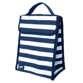 Lands End Small Cooler Bag Polyester Canvas, Soft Cooler Lunch Box for Women and Men in Navy Stripe at Nordstrom