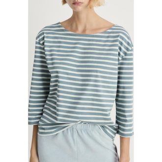 Mango Stripe Cotton T-Shirt in Green at Nordstrom, Size Small