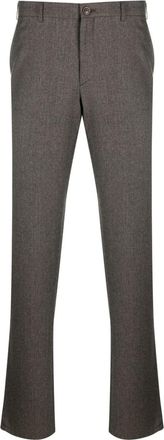 Canali straight-leg wool trousers - men - Wool - 48 - Brown