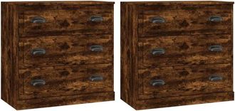 vidaXL Sideboards 2 pcs Smoked Oak Engineered Wood Vidaxl