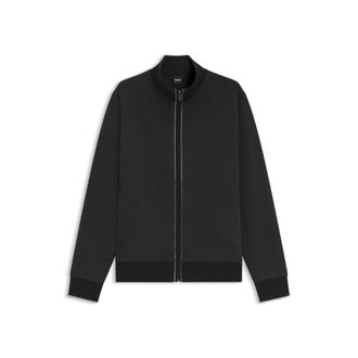 BOSS Cotton sweatshirt with zipper neck