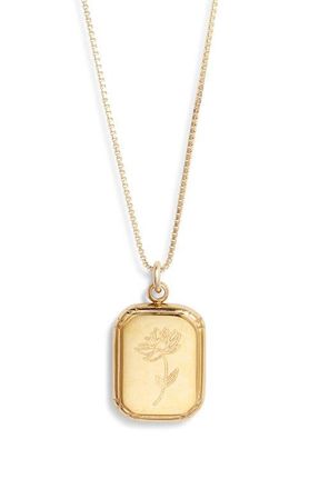 Set & Stones Audrey Birth Flower Pendant Necklace in Gold/july - Waterlily at Nordstrom