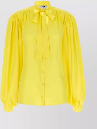 Msgm bow neck shirt with pleated shoulders