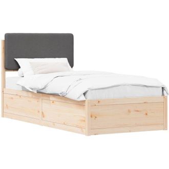 vidaXL Estructura De Cama Con Cabecera Tapizada Gris Oscuro Vidaxl