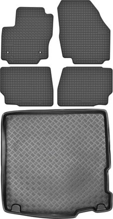 OEM Juego De Alfombrillas De Goma Para Coche Y Maletero Para Ford Mondeo Iv Estate (2011-2014)