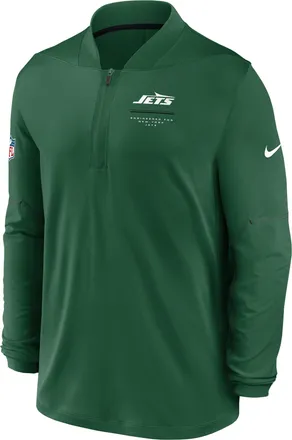 Nike New York Jets Sideline Nike Mens Dri-FIT NFL 1/2-Zip Top in Green | 03BA066Y72-EKU