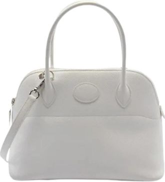 Herm&egrave;s Pre-owned Vintage Leren Handtas - Dames - Vintage Handtas - Wit - ONE Size - Leer - Vintage