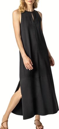 Lilla P Womens Sleeveless Keyhole Maxi Dress In Black