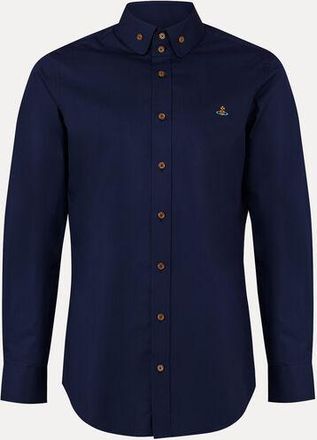 Vivienne Westwood Two Button Krall Shirt Compact Poplin Navy Blue 54 Men