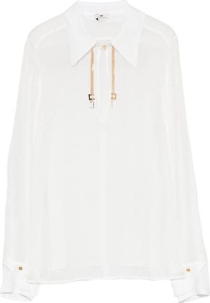 Elisabetta Franchi Logo-plaque Chain-detail Blouse