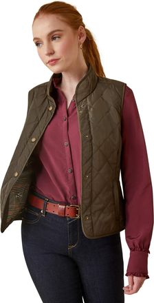 Ariat Womens Woodside Quilted Gilet in Earth, Size X-Small, by Ariat