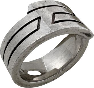 Herm&egrave;s Silver Silver Band Ring (Pre-Owned)