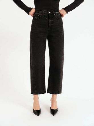 Daze Westward High Rise Barrel Leg Straight Jeans In Night Life Vintage