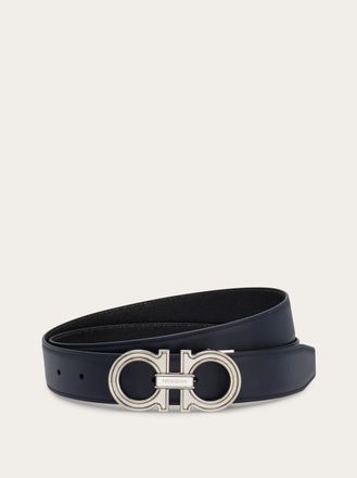 Ferragamo Men Reversible and adjustable Gancini belt Blue
