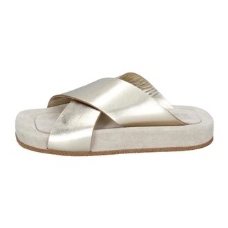Moma Sliders, female, Gray, Size: 7 US Leather Sliders