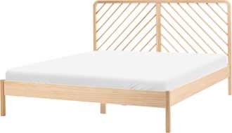 Beliani Cama Con Somier De Madera De Pino Natural Estilo Escandinavo 180 X 200 Cm Marr&oacute;n Claro Sephos