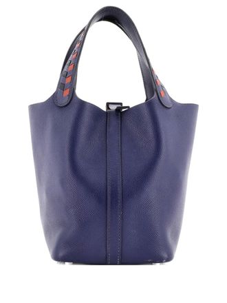 Hermès Picotin Lock Bag Tressage Epsom PM bucket bag - Zwart