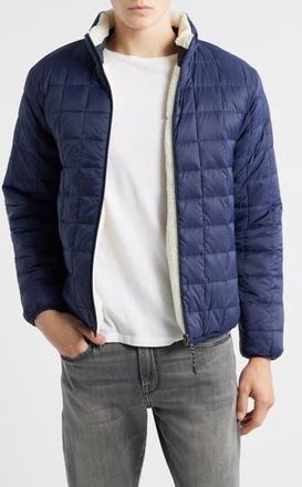 TAION Reversible Fleece Down Jacket in Navyivory at Nordstrom Rack, Size Xx-Large
