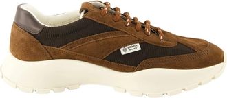 Prada Schoenen, Dames, Bruin, 37 1/2 EU, Su&egrave;de, Sneakers van mesh en su&egrave;de