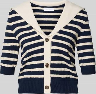 Rich & Royal Cardigan aus Viskose-Mix mit 1/2-Arm in Marine, Gr&ouml;&szlig;e XL