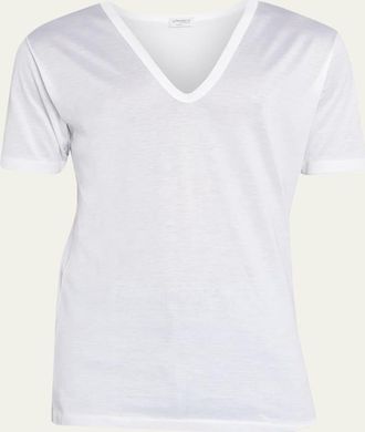 Zimmerli Mens Royal Cotton Deep V-Neck T-Shirt