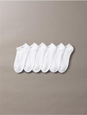 Calvin Klein Womens Basic Cushion No Show 6-Pack Socks - White/Natural