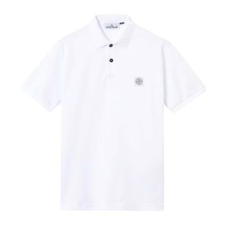 Stone Island Compass-patch Polo Shirt - male - Stone Island - Polo Shirts - White - 3XL - Tops