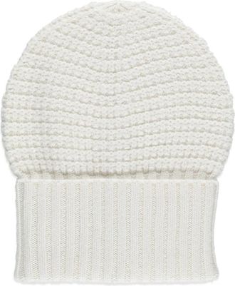 Fabiana Filippi Wollen en Zijden Hoed met Pailletten - Dames - Hoeden - Wit - ONE Size - Wol - Accessoires