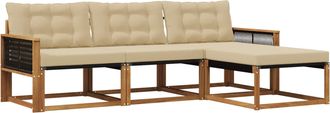 vidaXL Conjunto De Sof&aacute;s De Exterior 4 Uds. Natural Y Beige Vidaxl