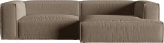 MICADONI Modulares 4-Sitzer Design Ecksofa Nuria mit Eckteil rechts - Strukturstoff