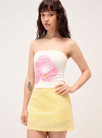 Twik Womens Sequined yellow miniskirt