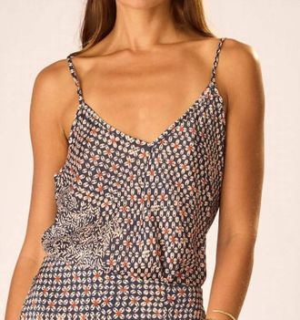 Natalie Martin Heath V-Neck Cami Top In Delphi Ink