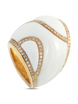 David Webb Ring met diamant en agaat - Wit