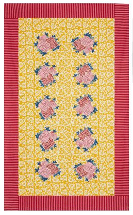 Lisa Corti Cotton Cloth 140x240cm Arabesque Corolla Gold Natu