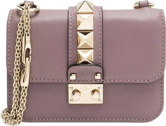 Valentino Purple Leather Glam Lock Mini Shoulder Bag (Authentic Pre-Loved)