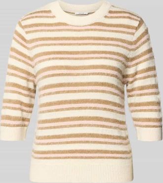 OPUS Strickpullover mit gerippten Abschl&uuml;ssen in Hellrosa, Gr&ouml;&szlig;e 34