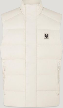 Belstaff Apex Gilet Mens Cotton Blend Gabardine Silver Birch Size 2XL