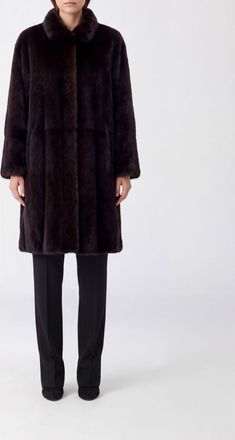 Yves Salomon Fur Coat Woman color Black