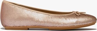 FitFlop Fitflop Delicato Bow Sequin Ballet Womens Classic Beige Leather - Size UK 4