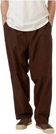 Universal Works Peached Poplin Dutch Pant - Heren - Wijde Broeken - Bruin - W36 - Katoen - Broeken