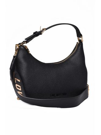 Love Moschino Half Moon Crossbody Bag In Textured Polyurethane