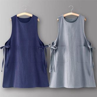 OEM Juego De 2 Delantales, Delantal Para Barbacoa, Unisex, Moderno, Delantal De Cocina Holgado, Delantal 100% Algod&oacute;n (azul Marino, Gris)