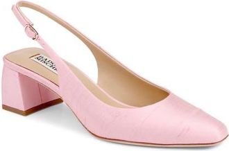 Badgley Mischka Oaklee Block Heel Slingback Pump in Rose Silk at Nordstrom, Size 8.5