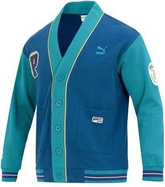 Puma Team Badge V-neck Jacket Teal 677374-45
