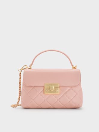 Charles & Keith Alva Quilted Top Handle Bag