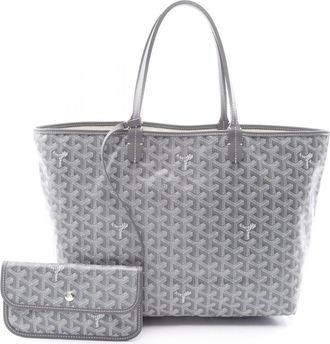 Goyard Gray Coated Canvas Leather Handbag Tote Bag (Pre-Owned)