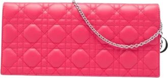 Dior Pre-owned Wallet on Chain - Dames - Vintage Clutch - Roze - ONE Size - Leer - Vintage