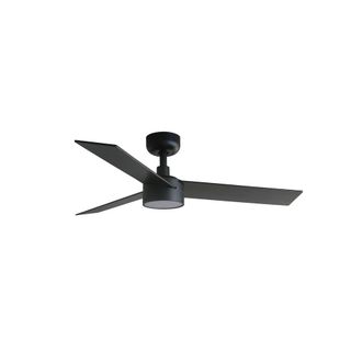 Netlighting Rudder Small 3 Blade Ceiling Fan Black Walnut Light Smart in Brown