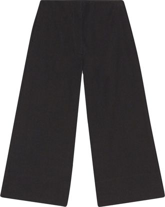 Ganni straight-leg trousers - women - Elastane/EcoVero Viscose (LENZING)/Recycled Polyester - 42 - Black