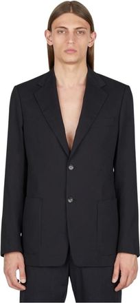 Lanvin Patch Pockets Blazer - Heren - Blazers - Zwart - L - Katoen - Jassen